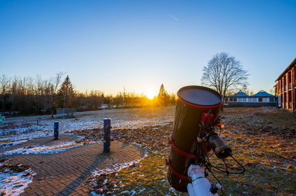 Sonnenuntergang mit Teleskop