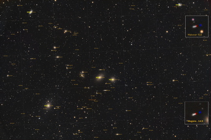 Markarians Galaxienkette mit M84 und M86 im Sternbild Jungfrau